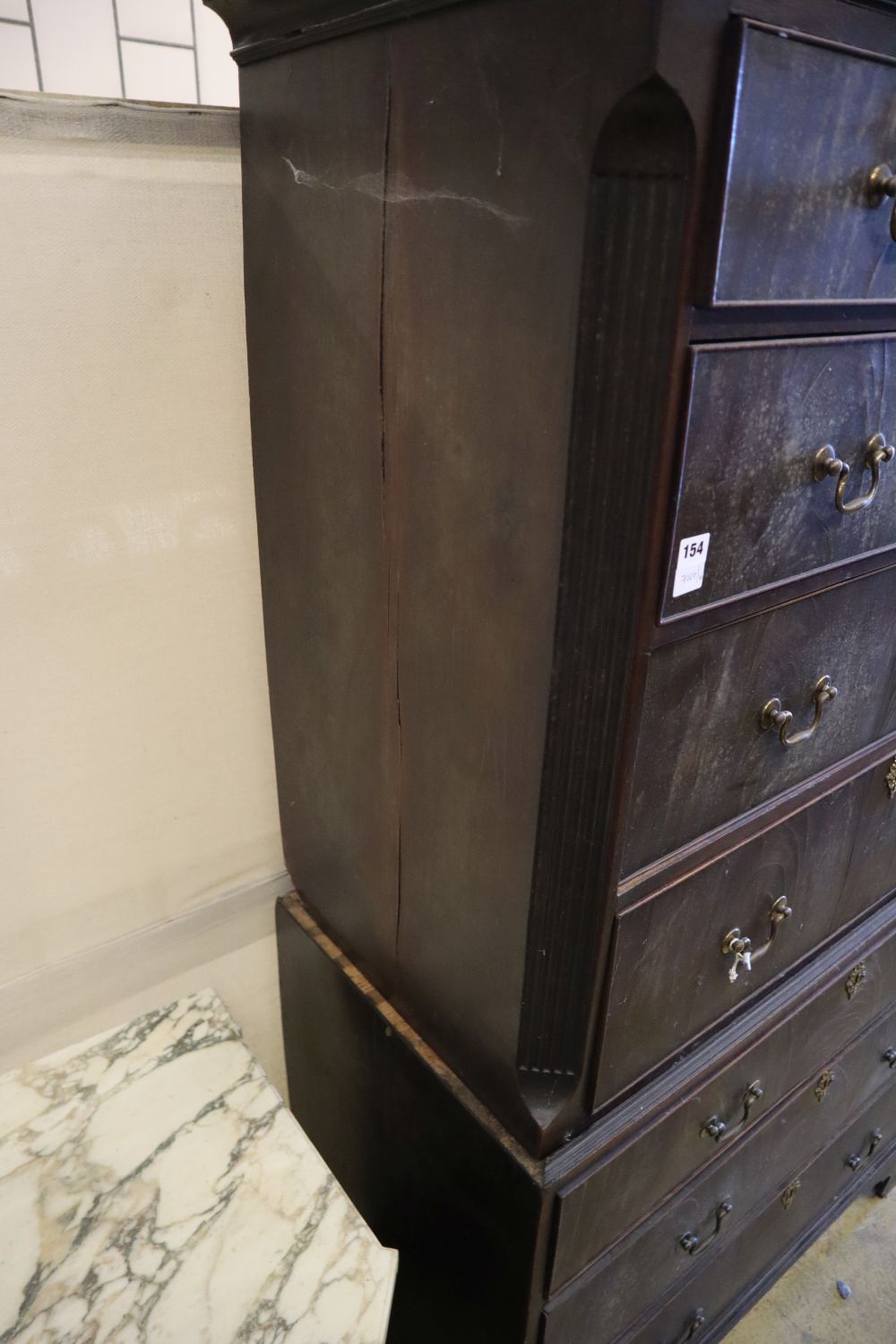 A George III mahogany chest on chest, width 112cm